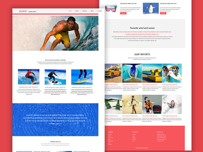 TemplateToaster Website Builder | Surfin Joomla Template sports sports branding sports club sports logo surfing web development webdesign