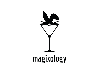 Magixology logo bunny cocktails drinks logo magic magixology rabbit