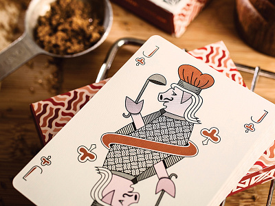 Jack of Clubs - Bacon Playing Cards bacon chef clubs jack mustache pig piggy playing cards yum