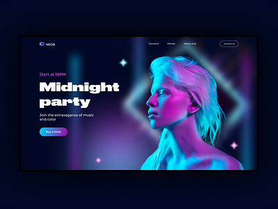 Party promo for night club concept design figma night club party promo rave party ui web design