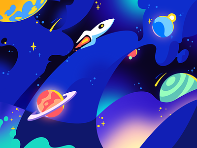 Outer Space for Could drawing galaxy graphic illustration illustration outerspace space stars vector