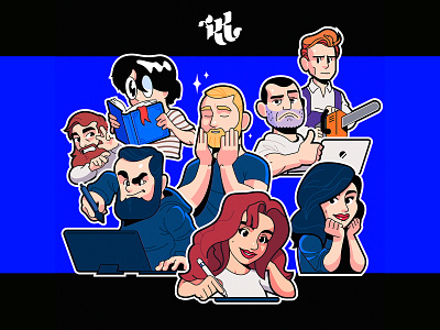 KK | Mail.ru Creative Team character design illustration logo people portrait sticker team vector