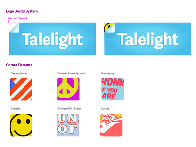 Talelight Corner Sticker System branding logos logotypes
