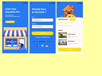 Pet Shop Verdugo app design mobile ui ux