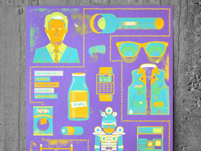 GIF - Little Monsters Poster born to be wild boy calculator watch doritos flashlight fred savage french paper glow in the dark illustration little monsters peanut butter and onion sandwich piss in my apple juice polaroid poster rayban screenprint skull wayfarers