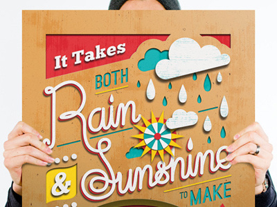 Help Ink / Rain & Shine Print craft haiyan hand lettering help ink illustration paper philippines print rain rainbow sunshine typography