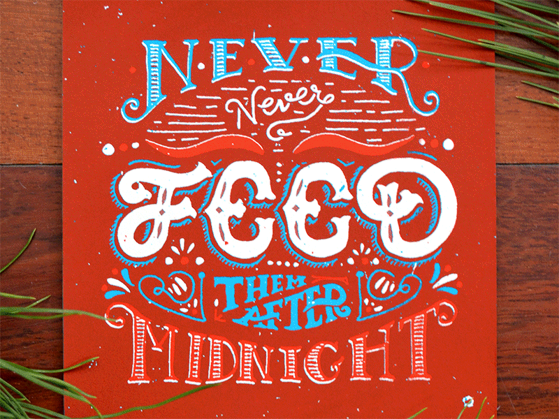 Holly Day Cards - Part Deux / Gremlins cards glow in the dark gremlins hand lettering holiday quote screenprint typography