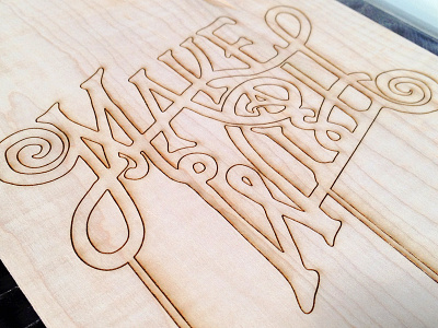 Make A Wish - Laser Process cake cut hand lettering laser topper typography wood