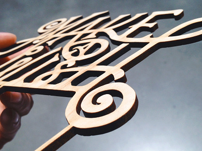 Make A Wish - Laser Detail cake cut hand lettering laser topper typography wood