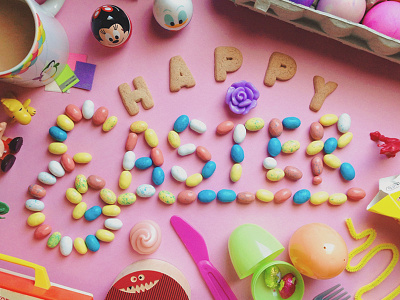 Easter! candy coffee cookie donald easter eggs minnie peanuts typography
