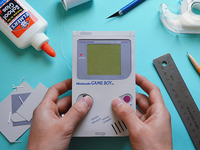 Kwik-Krafts / 4.21.14 / Game Boy's 25th Anniversary craft cut fold game boy glue kwik krafts nintendo paper papercraft
