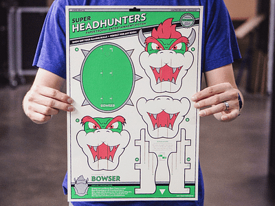 Super Headhunters - Bowser Edition bowser craft kwik krafts laser cut paper shredder super mario bros tmnt turtles in time