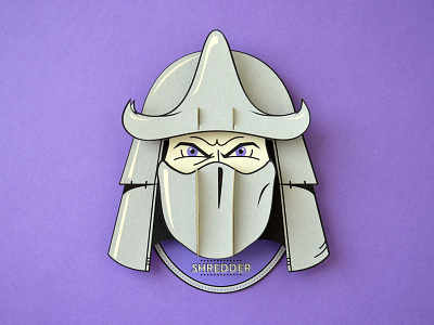 Super Headhunters - Shredder - Paperkraft kraft kwik-krafts laser cut paper paper craft screenprint shredder tmnt