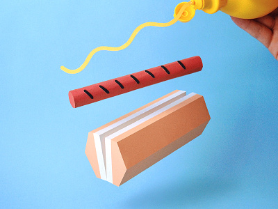 Kwik-Krafts / 7.23.14 / National Hotdog Day bun craft cut fold glue hot dog kwik krafts mustard paper papercraft
