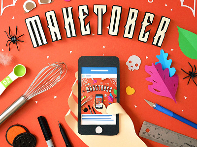 Maketober craft cut fold glue instagram iphone kwik krafts october paper papercraft typography