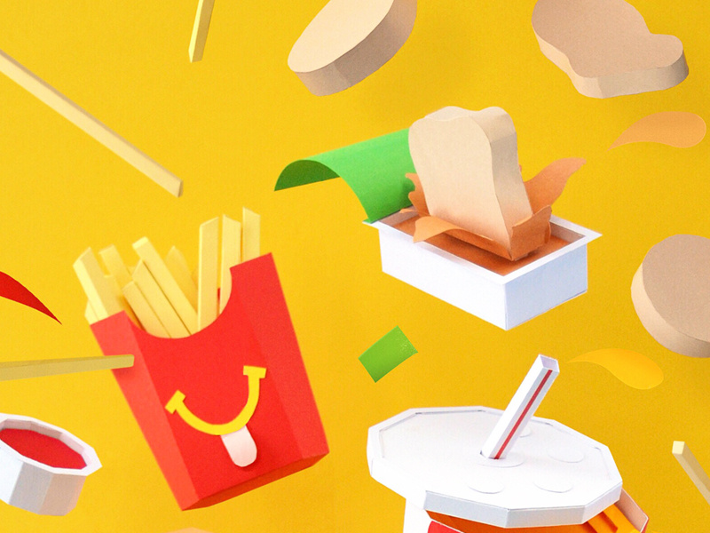Dip it good. kwik-krafts glue cut fold papercraft craft paper mcnugget fries ketchup sweet sour sauce