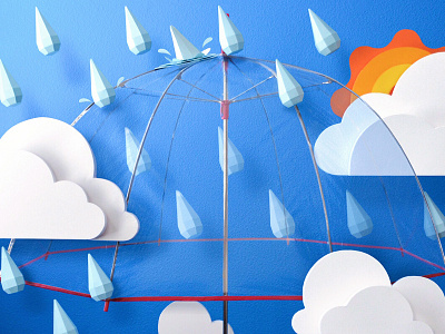 Paper Rain clouds craft kwik krafts paper papercraft rain sun umbrella