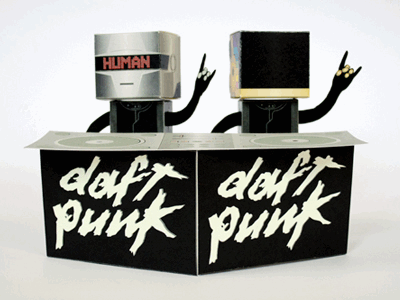 CK - Daft Punk Glow in the Dark Paper-Kraft choice craft daft dj french glow in the dark illustration kraft kuts paper punk screen print turntable