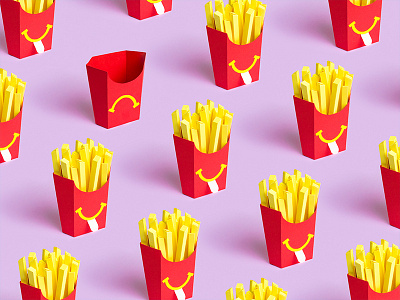 Fryday fries mood paper papercraft pattern