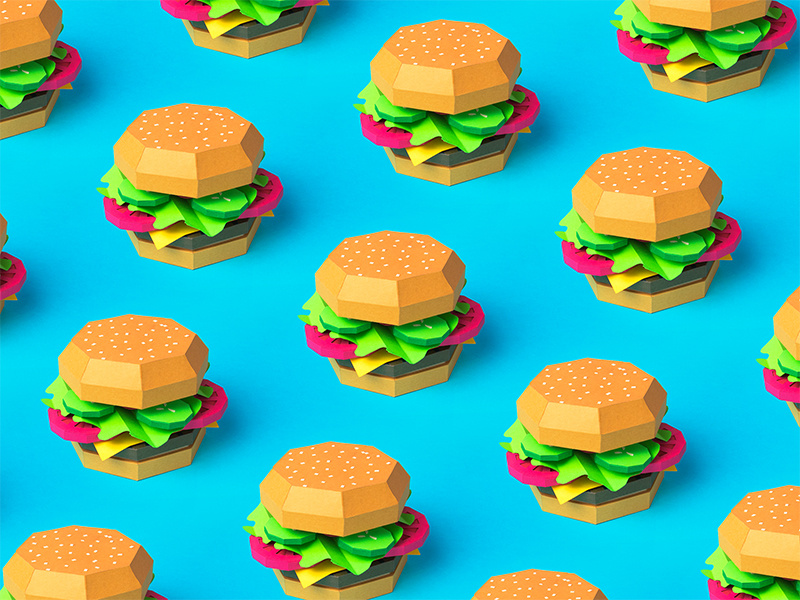 Burgz pattern mood burger papercraft paper