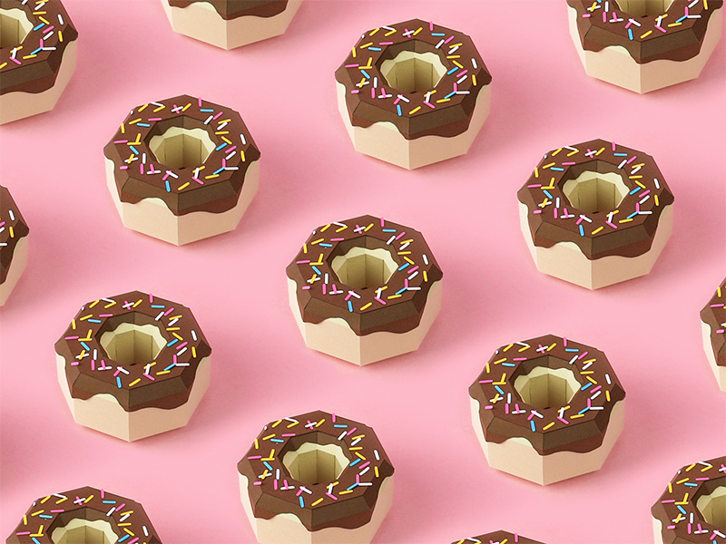 Donutz pattern donut mood paper art paper craft paper