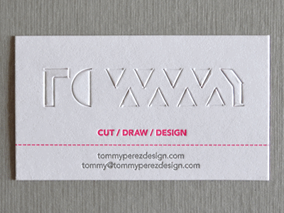 (GIF) Tommy Paperkut Business Card business card craft die cut fold french gif kwik kraft letterpress paper