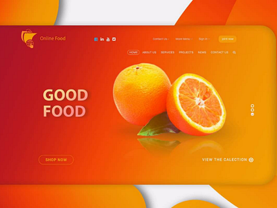 Good Food | Home page design (corona) branding design icon illustration illustrator landing page landing page design lndingpage ui ux webdesign website