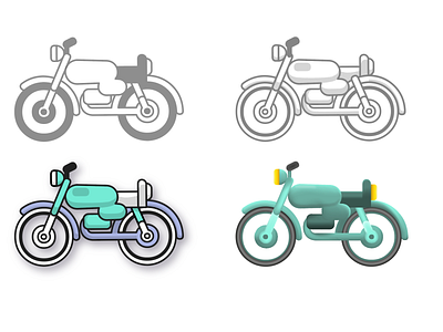 Same model ☝️ 4 versions branding design illustration illustrator ui vector