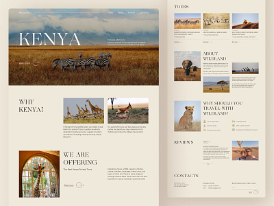 Exclusive safari tours in Kenya figma kenya landing page safari ui uiux ux we web design