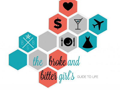 Broke and Bitter Girl's Guide to Life branding color design icon icons logo type typography