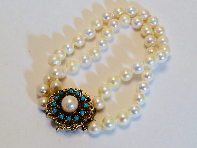 Closeup of vintage pearls