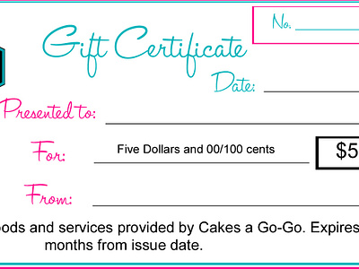 5 Dollar Gift Certificate