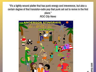 Advertisement for Anderson Stingrays CD branding cd color design flyer illustration music type typography