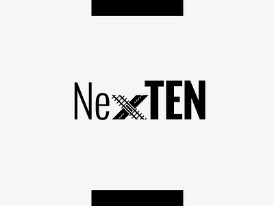 Nexten Logo crossing graphic logo rail road