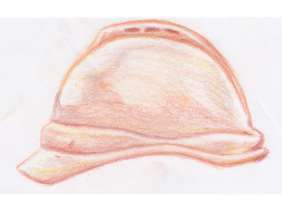 Hard Hat colored pencil hard hat orange sketch