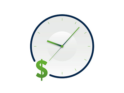 Clocks analog app blue clock dollar financial green icon money round time timing