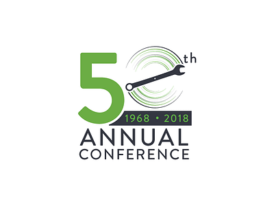 50th Annual Conference anniversary annual conference green logo maintenance mechanic technician wrench