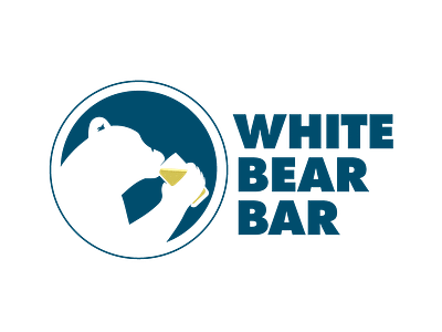 Logo draft - White Bear Bar bar bar branding bear bear logo blue white