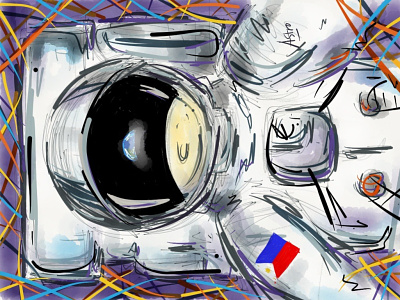#Astroselfie astronaut doodle drawing paperby53