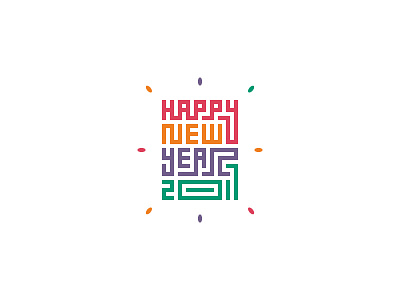 Happy New Year 2017 2017 arabesque colorful happy new typography year