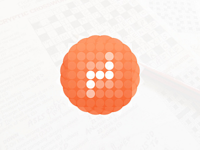 Crosswords App Icon appdesign circles connected crosswords dots icon icondesign mobilegame orange