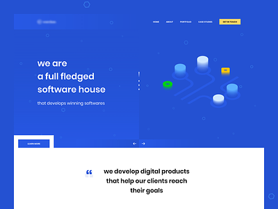Software House Landing Page blue landing page simple sleek design software house user interface