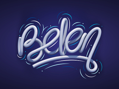 Belen 3d 3d art digital art erikdgmx graphic design illustration lettering letters type typography