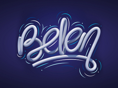 Belen 3d 3d art digital art erikdgmx graphic design illustration lettering letters type typography