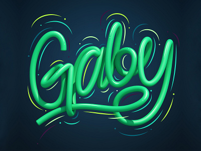 Gaby 3d 3d art design erikdgmx graphic design illustration lettering letters type typography