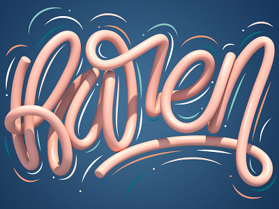 Karen 3d 3d art cinema4d erikdgmx graphic design illustration lettering letters style type