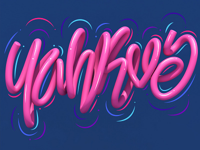 Yahkve 3d 3d art erikdgmx graphic design illustration illustrator lettering letters type typography