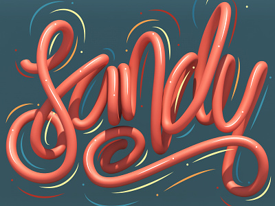 Sandy 3d 3d art cinema 4d erikdgmx illustration illustrator lettering letters type typography