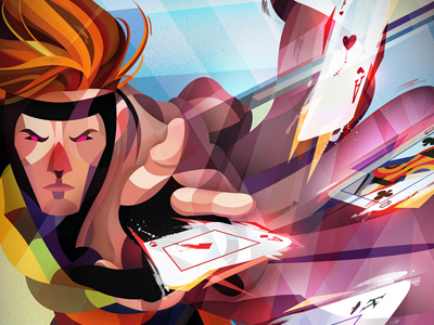 Gambit digital art graphic design illustration x men