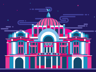 Palacio de Bellas Artes architecture cdmx colors digital illustration erikdgmx graphic design illustration mexico vector